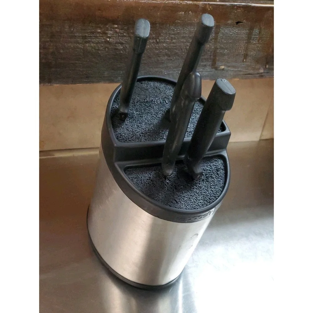 Kapoosh Rondelle Knife Block Slotless Universal Stainless Steel Cutlery Holder